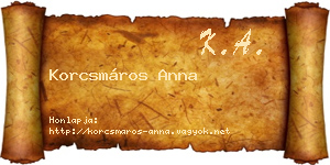 Korcsmáros Anna névjegykártya